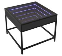 vidaXL Tavolino da Salotto con LED Infinity Nero 50x50x41 cm, tavolino con luci LED, tavolino, tavolino da tè, tavolino con LED