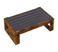 vidaXL Tavolino da salotto Infinity con luci LED Rovere fumo 90x53x30 cm