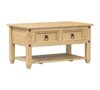 vidaXL Tavolino con Cassetti Corona 85x50x45 cm Legno Massello di Pino, tavolino in Legno, tavolino da Soggiorno, Arredamento da Soggiorno
