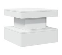 vidaXL Tavolino da salotto con luci LED Bianco 50x50x40 cm