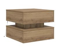 Tavolino da Salotto con Luci LED Rovere Artigianale 50x50x40 cm, tavolino con luci LED, vidaXL