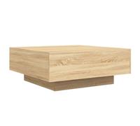 vidaXL Tavolino da Soggiorno con Luci LED Rovere Sonoma 80x80x31 cm