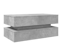 vidaXL Tavolino da Soggiorno con Luci LED Grigio Cemento 90x50x40 cm