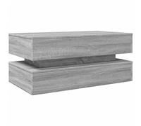 vidaXL Tavolino da Soggiorno con Luci LED Grigio Sonoma 90x50x40 cm