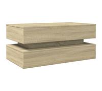 vidaXL Tavolino da Soggiorno con Luci LED Rovere Sonoma 90x50x40 cm
