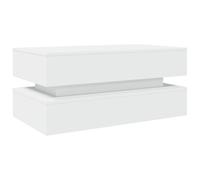 vidaXL Tavolino da Soggiorno con Luci LED Bianco 90x50x40 cm