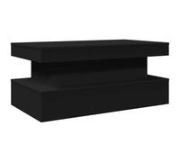 vidaXL Tavolino da soggiorno con luci LED Nero 90x50x40 cm