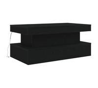 vidaXL Tavolino da Soggiorno con Luci LED Rovere Nero 90x50x40 cm, tavolino con luci LED, tavolino, tavolino da tè, tavolino con LED
