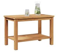 vidaXL Tavolino in Legno di Teak massello Marrone 70 x 40 x 45 cm, da assemblare, con Gambe a Post, Stile Moderno per Esterni, Rettangolare, Superficie Liscia, con Spazio per riporre Cose, un'aggiun