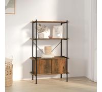 vidaXL Scaffalatura 4 Livelli con Mobile 80x40x130 cm Acciaio e Legno