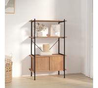 vidaXL Scaffalatura 4 Livelli con Mobile 80x40x130 cm Acciaio e Legno