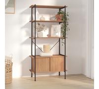vidaXL Scaffalatura 5 Livelli con Mobile 80x40x163 cm Acciaio e Legno
