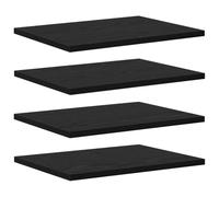 vidaXL Scaffale 4 PCS Nero 40 x 30 x 1,5 cm Legno Multistrato, Libreria Moderna, Mensola Retangolare per Il Soggiorno, Stile Pulito e Funzionale per la Casa