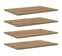 vidaXL Scaffale 4 pcs Marrone 60 x 40 x 1,5 cm Legno multistrato, Mensola resistente, design rettangolare, soluzione moderna per il soggiorno, studio, mobili per la casa