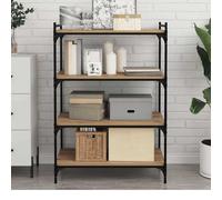 vidaXL Scaffale 4 pcs Marrone 80 x 40 x 1,5 cm Legno multistrato, Mensola resistente, design rettangolare, soluzione moderna per il soggiorno, studio, mobili per la casa