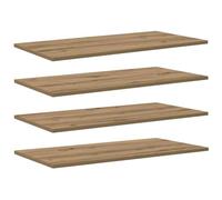 vidaXL Scaffale 4 pcs Marrone 80 x 40 x 1,5 cm Legno multistrato, Mensola resistente, design rettangolare, soluzione moderna per il soggiorno, studio, mobili per la casa