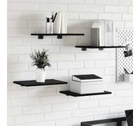 vidaXL Scaffale 4 pcs Nero 40 x 30 x 1,5 cm Legno multistrato