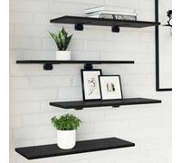 vidaXL Set di 4 mensole a Muro Moderne in Rovere Nero - Soluzioni stilose per Il Soggiorno, la Camera da Letto e L'Ufficio. Librerie e scaffalature per la casa dal Design Contemporaneo.