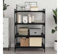 vidaXL Scaffale 4 pcs Nero 80 x 40 x 1,5 cm Legno multistrato
