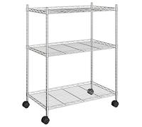 vidaXL Scaffale a 3 Livelli con Ruote 60x35x81 cm Cromato 150 kg