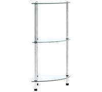 VIDAXL - Scaffale a 3 Livelli Trasparente 30x30x67 cm in Vetro Temperato