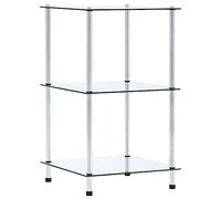 vidaXL Scaffale a 3 Livelli Trasparente 40x40x67cm in Vetro Temperato Vetrina