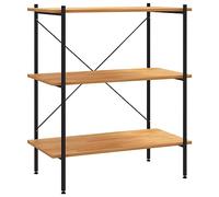 vidaXL Scaffale con 3 Mensole Nero e Rovere 80x40x92 cm