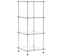 vidaXL Scaffale a 4 Livelli Scaffalatura Mobile Portaoggetti con Ripiani Armadio Armadietto Vetrina Trasparente 40x40x100cm in Vetro Temperato