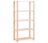 vidaXL Scaffale a 5 Livelli 250 kg Robusto Resistente Verniciatile Mensole Ripiani Stoccaggio Cantina Scaffalatura Colore Naturale Legno di Pino