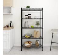 vidaXL Scaffale a 5 Livelli 90x35x180 cm Nero 250 kg