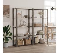 vidaXL Scaffale a 5 Livelli Grigio 170x38x170 cm in Legno di Pino