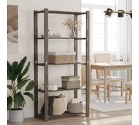 vidaXL Scaffale a 5 Livelli Grigio 80x38x170 cm in Legno di Pino