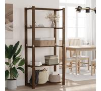 vidaXL Scaffale a 5 Livelli Marrone 80x38x170 cm in Legno di Pino