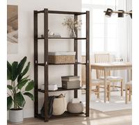 vidaXL Scaffale a 5 Livelli Nero 80x38x170 cm in Legno di Pino