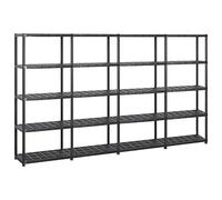 vidaXL Scaffale a 5 Ripiani Nero 284x38x170 cm in Plastica