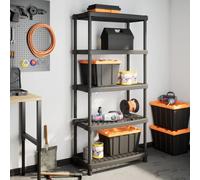 vidaXL Scaffale a 5 Ripiani Nero 93,5x45,5x194,5 cm in PP