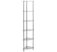 vidaXL Scaffale a 6 Livelli Trasparente 30x30x160 cm Vetro Temperato
