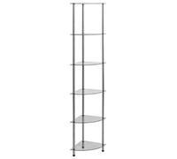 vidaXL Scaffale a 6 Livelli Trasparente 30x30x160 cm Vetro Temperato