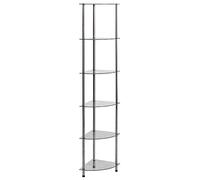 vidaXL Scaffale a 6 Livelli Trasparente 30x30x160 cm Vetro Temperato