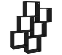 vidaXL Mensola da Parete a Cubo Nera 78x15x93 cm in Legno Multistrato