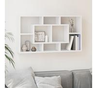 vidaXL Scaffale a Muro 8 Scomparti Bianco Lucido