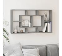 vidaXL Scaffale a Muro 8 Scomparti Grigio Cemento