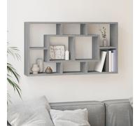 vidaXL Scaffale a Muro 8 Scomparti Grigio Sonoma