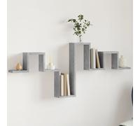 vidaXL Scaffale a Muro Grigio Cemento 104,5x10x43 cm Legno Multistrato
