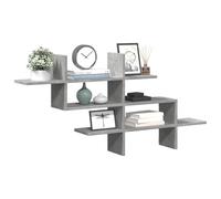 vidaXL Scaffale a Muro Grigio Cemento 124,5x18x60,5 cm in Truciolato, scaffale a Muro, scaffale espositivo, espositore a Muro, scaffale pensile