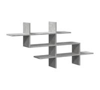 vidaXL Scaffale a Muro Grigio Cemento 124,5x18x60,5 cm in Truciolato