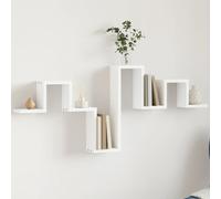 vidaXL Scaffale a Parete Bianco 104,5x10x43 cm in Legno Multistrato, scaffale portaoggetti, mensola a Parete, mensola espositiva, mensola sospesa