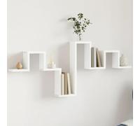 vidaXL Scaffale a Parete Bianco 104,5x10x43 cm in Legno Multistrato, scaffale portaoggetti, mensola a Parete, mensola espositiva, mensola sospesa