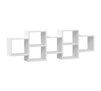 vidaXL Scaffale a Parete Bianco 129x18x42 cm in Truciolato, scaffale a Muro, scaffale espositivo, espositore a Muro, scaffale pensile, espositore