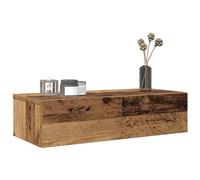 vidaXL Scaffale a Parete con Cassetti Antico 60x26,5x15 cm Truciolato, mensola da Muro con mobiletto, mobiletto portaoggetti Montato a Muro, unità a Muro sospesa